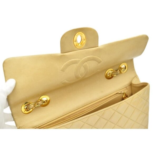Authentic CHANEL 24K Classic Jumbo Flap Bag Maxi XL Gold Lambskin Chain Shoulder - Picture 7 of 11